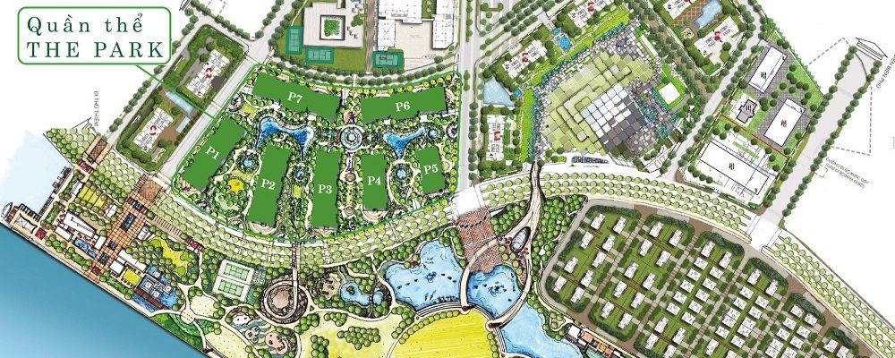 Vị trí Park 1 Vinhomes Central Park trên sơ đồ mặt bằng tổng thể