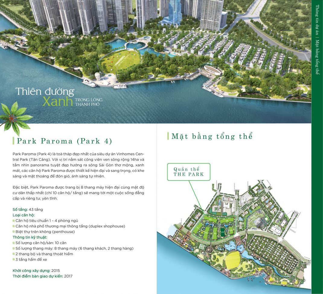 The Park 4 - Park Paroma - tòa tháp đẹp nhất Vinhome Central Park