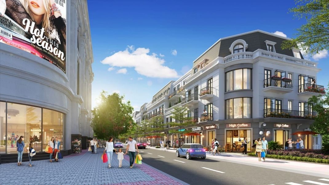 Vincom Shophouse Tiền Giang nổi bật với kiến trúc tân cổ điển sang trọng